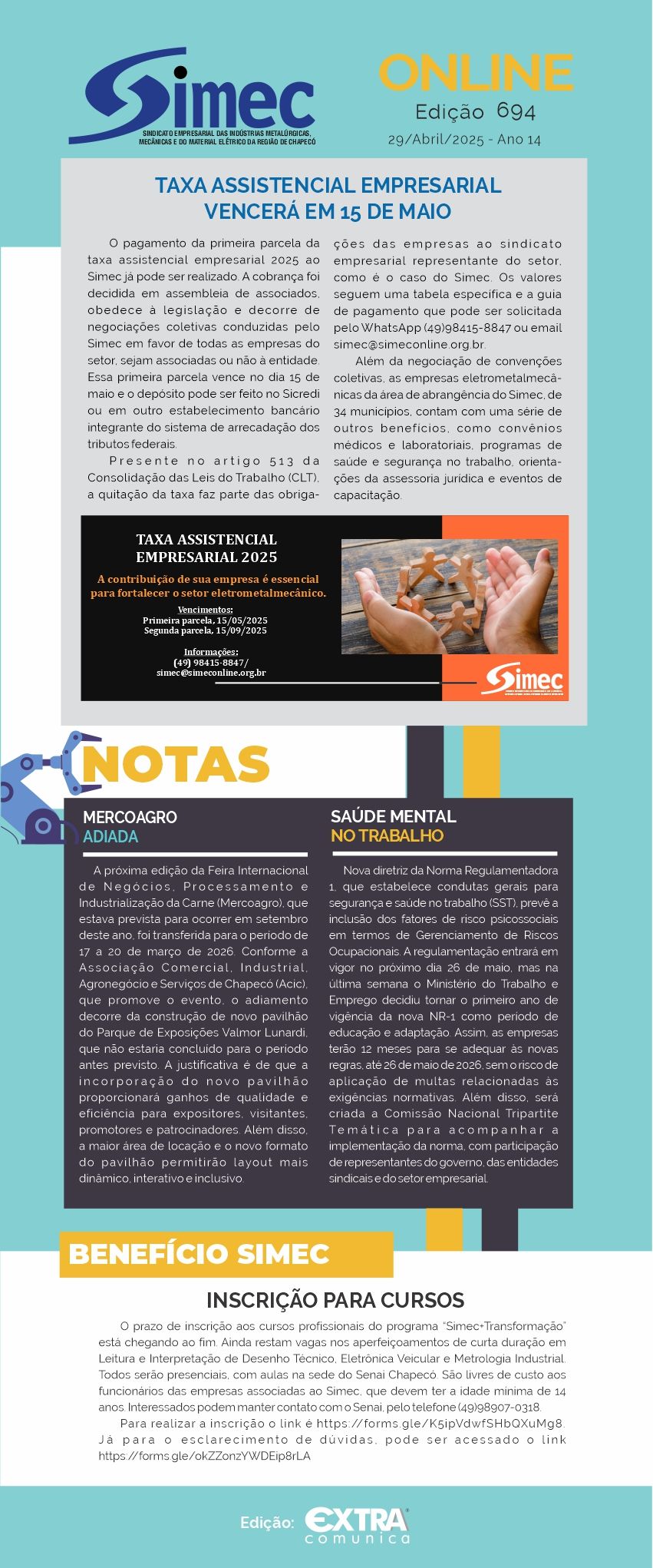 SIMEC - Sindicato das Indstrias Metalrgicas, Mecnicas e do Material Eltrico de Chapec/SC -