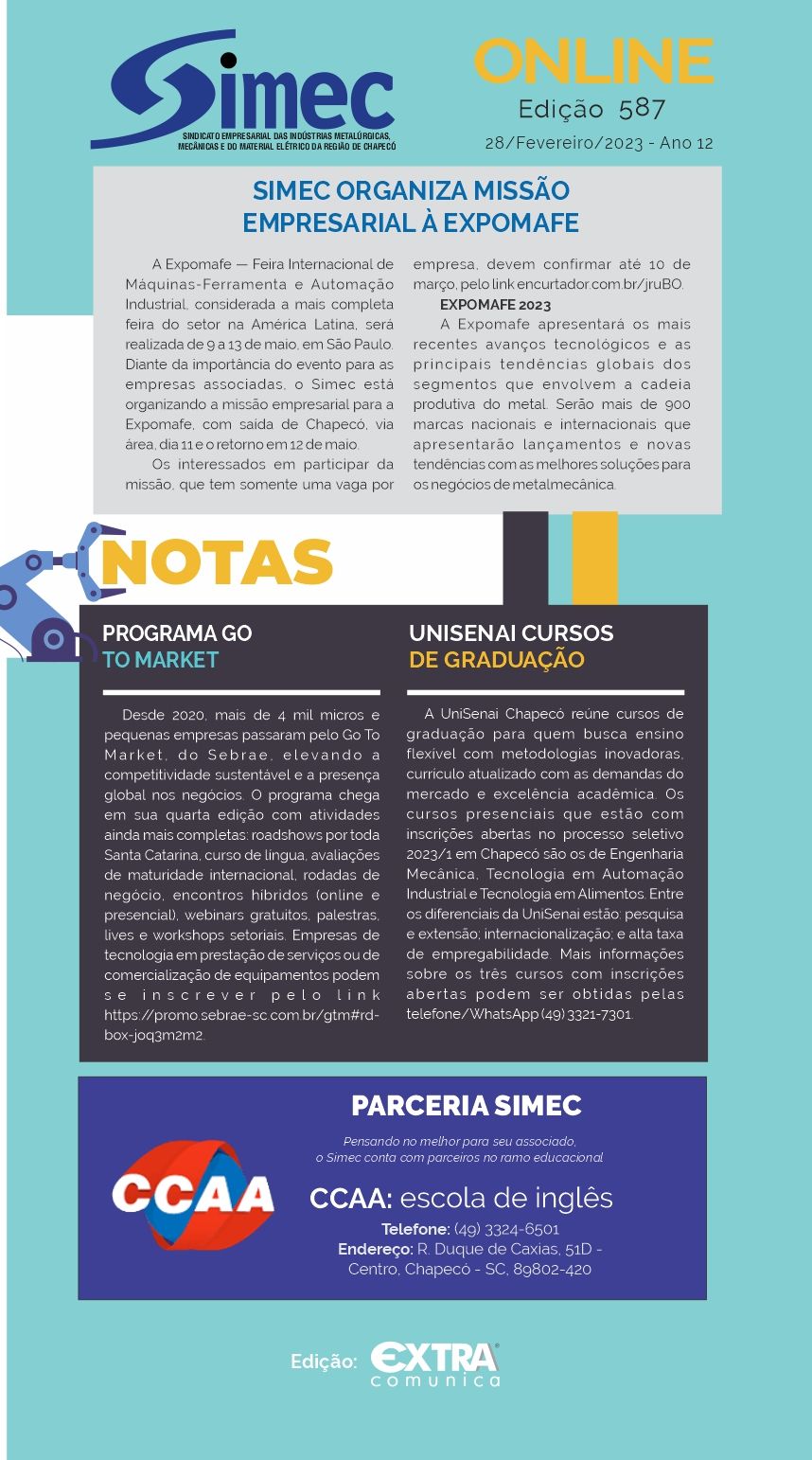 SIMEC - Sindicato das Indstrias Metalrgicas, Mecnicas e do Material Eltrico de Chapec/SC -