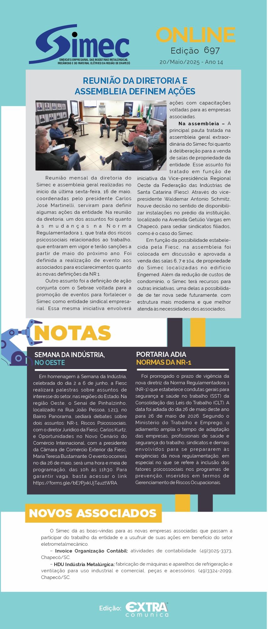 SIMEC - Sindicato das Indstrias Metalrgicas, Mecnicas e do Material Eltrico de Chapec/SC -