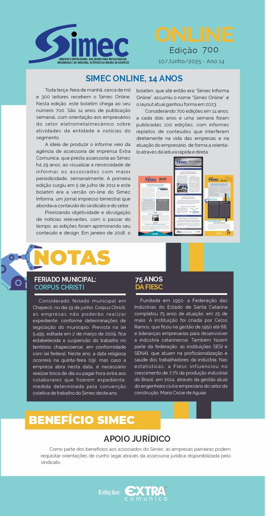 SIMEC - Sindicato das Indstrias Metalrgicas, Mecnicas e do Material Eltrico de Chapec/SC -