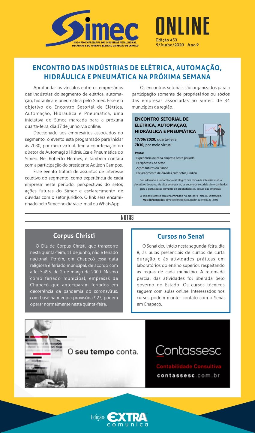 SIMEC - Sindicato das Indstrias Metalrgicas, Mecnicas e do Material Eltrico de Chapec/SC -