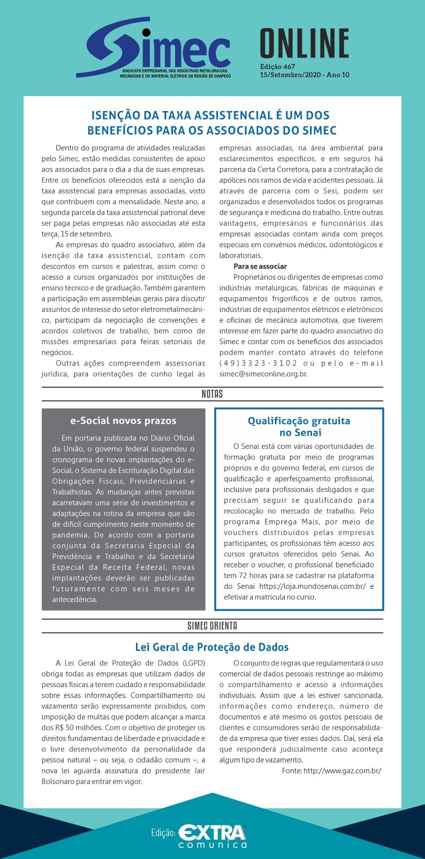 SIMEC - Sindicato das Indstrias Metalrgicas, Mecnicas e do Material Eltrico de Chapec/SC -